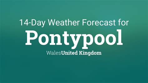 14 day weather forecast for pontypool  Last updated today at 21:20